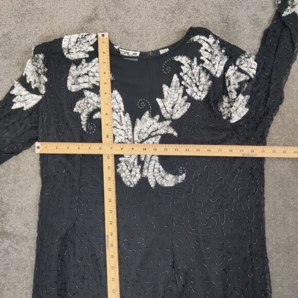 Scala Vintage-Inspired Silk-Blend Evening Dress - 2X - Embroidered Elegance - Picture 7 of 16